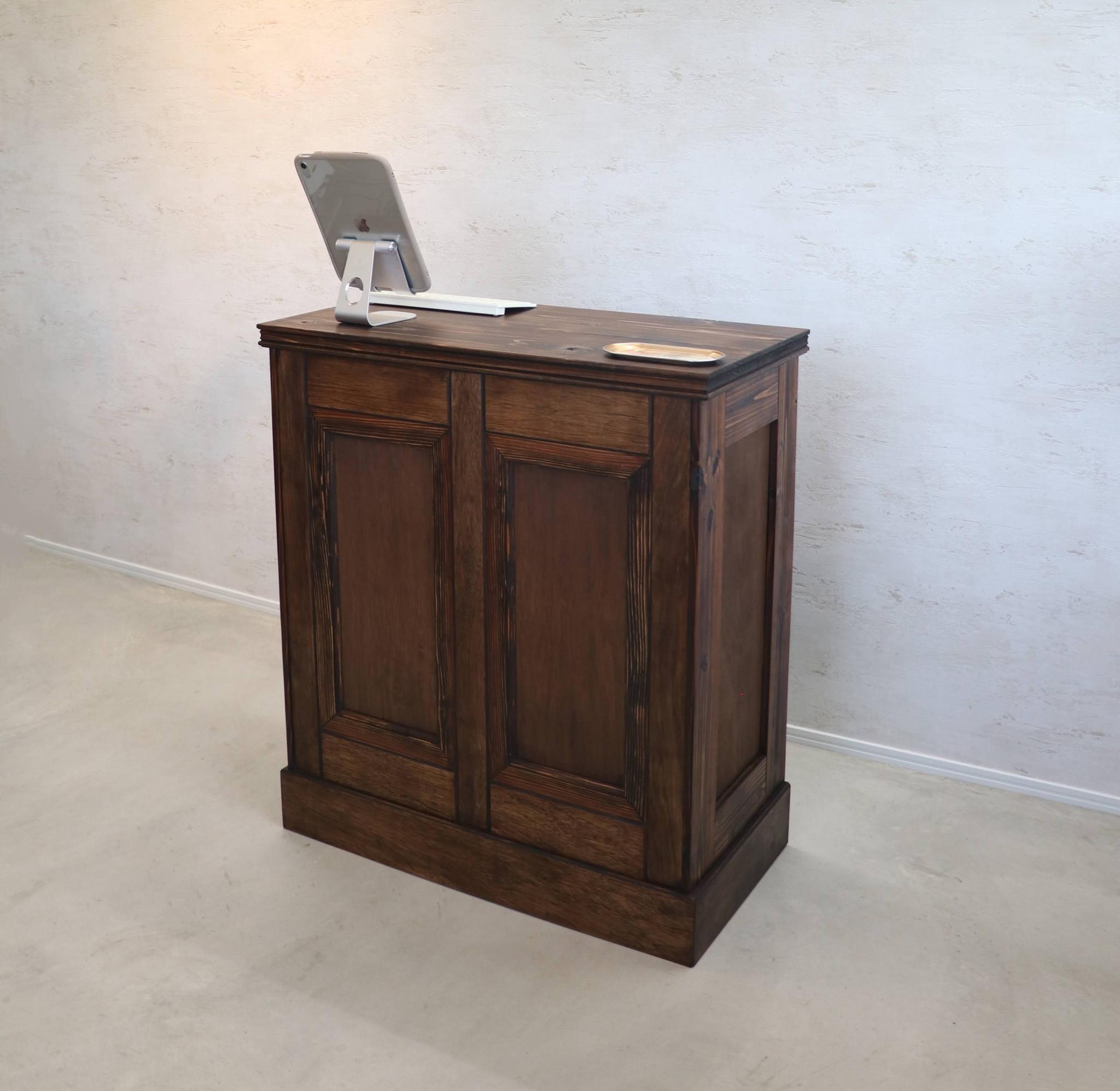 アンティークカウンター　レジ台　キャッシャー　受付け　ディスプレイ　レセプションカウンター　店舗什器